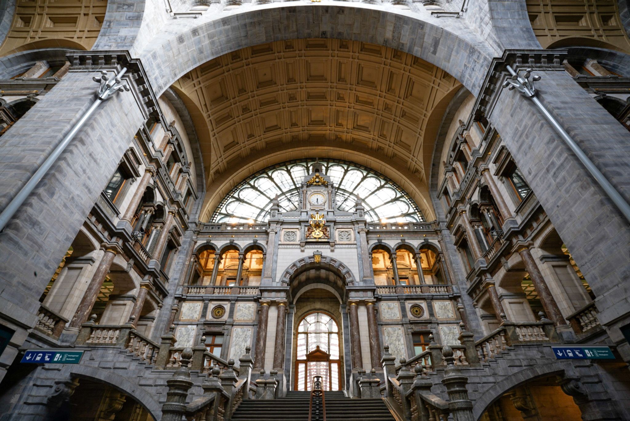 Entrance hall from the Central Station of Antwerp, Belgium
