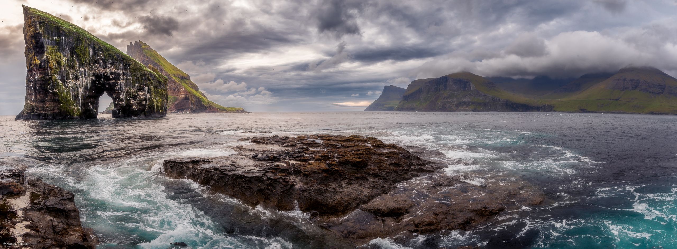 Drone View of Drangarnir, Faroe Islands
