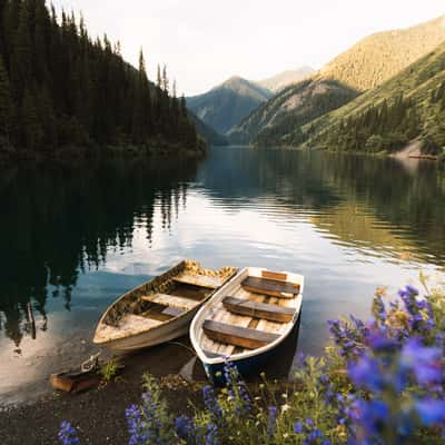 Kolsai Lake, Shoreline, Kazakhstan