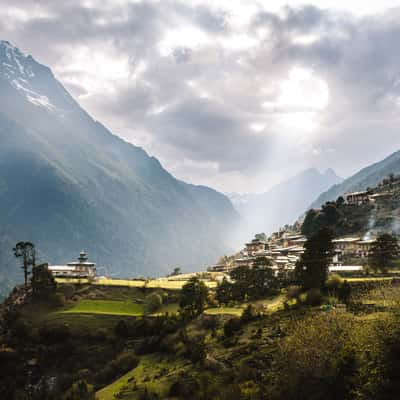 Laya Village, Eastern Temple View, Bhutan