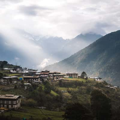 Laya Village, western viewpoint, Bhutan