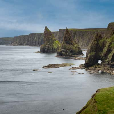 looking north Duncansby Head sea Stacks, Scotland, UK, United Kingdom