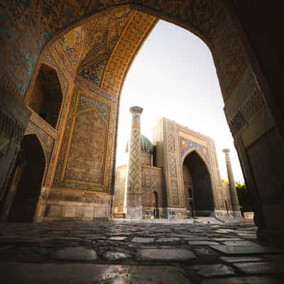 Registan, Northern Door Frame to the East, Samarkand, Uzbekistan