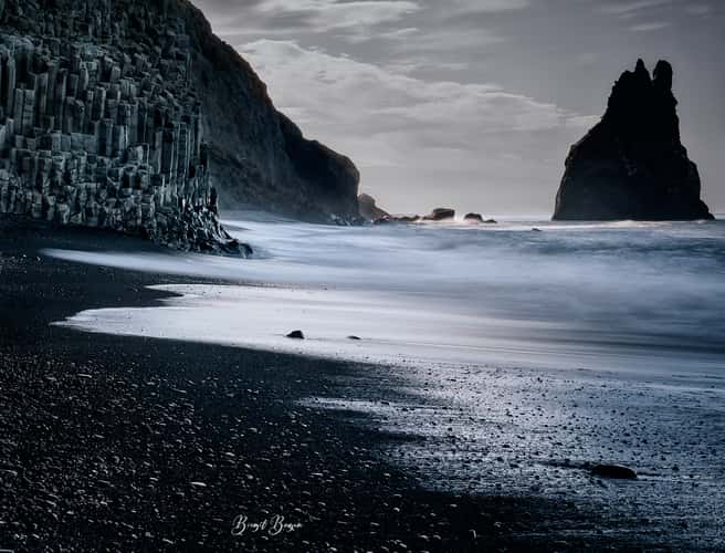 Reynisdrangar, the black basalt sea stacks near Vik