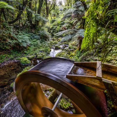 Watermill  Pukeiti Gardens, North Island, New Zealand