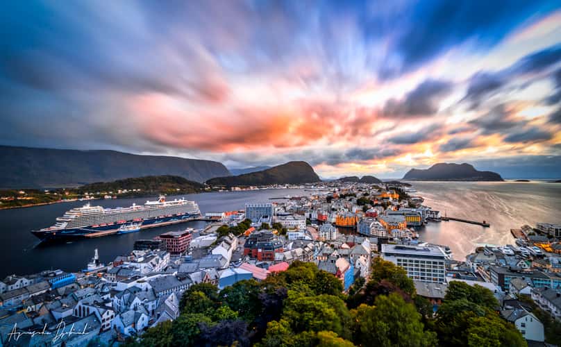 View over Ålesund from Fjellstua Viewpoint