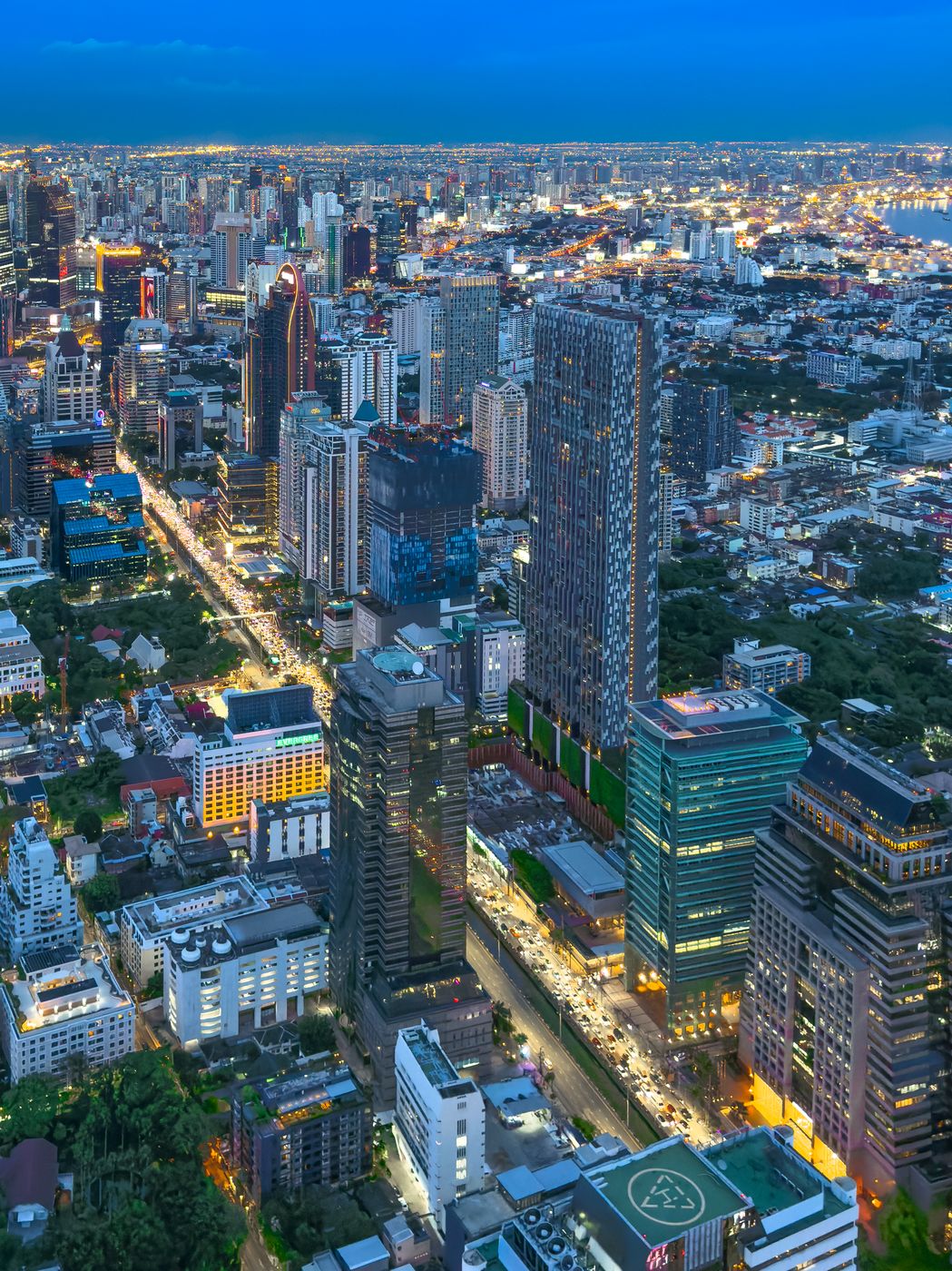Bangkok Skywalk Night View, Thailand