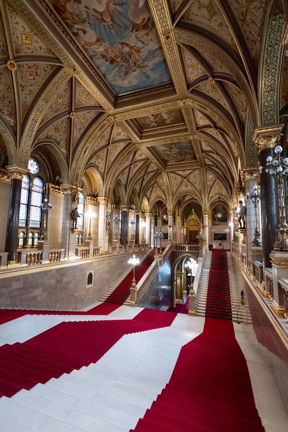 Entrance Hall, Hungarian Parliament, Budapest, Hungary
