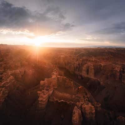 Charyn Canyon, Total Aerial View, Kazakhstan