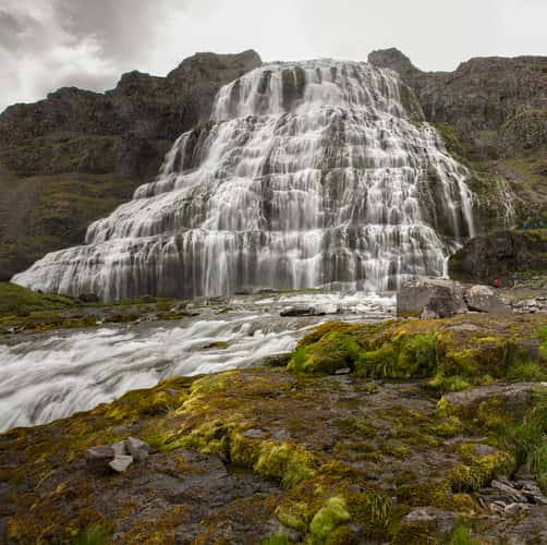 Close-up of Dynjandi Waterfall