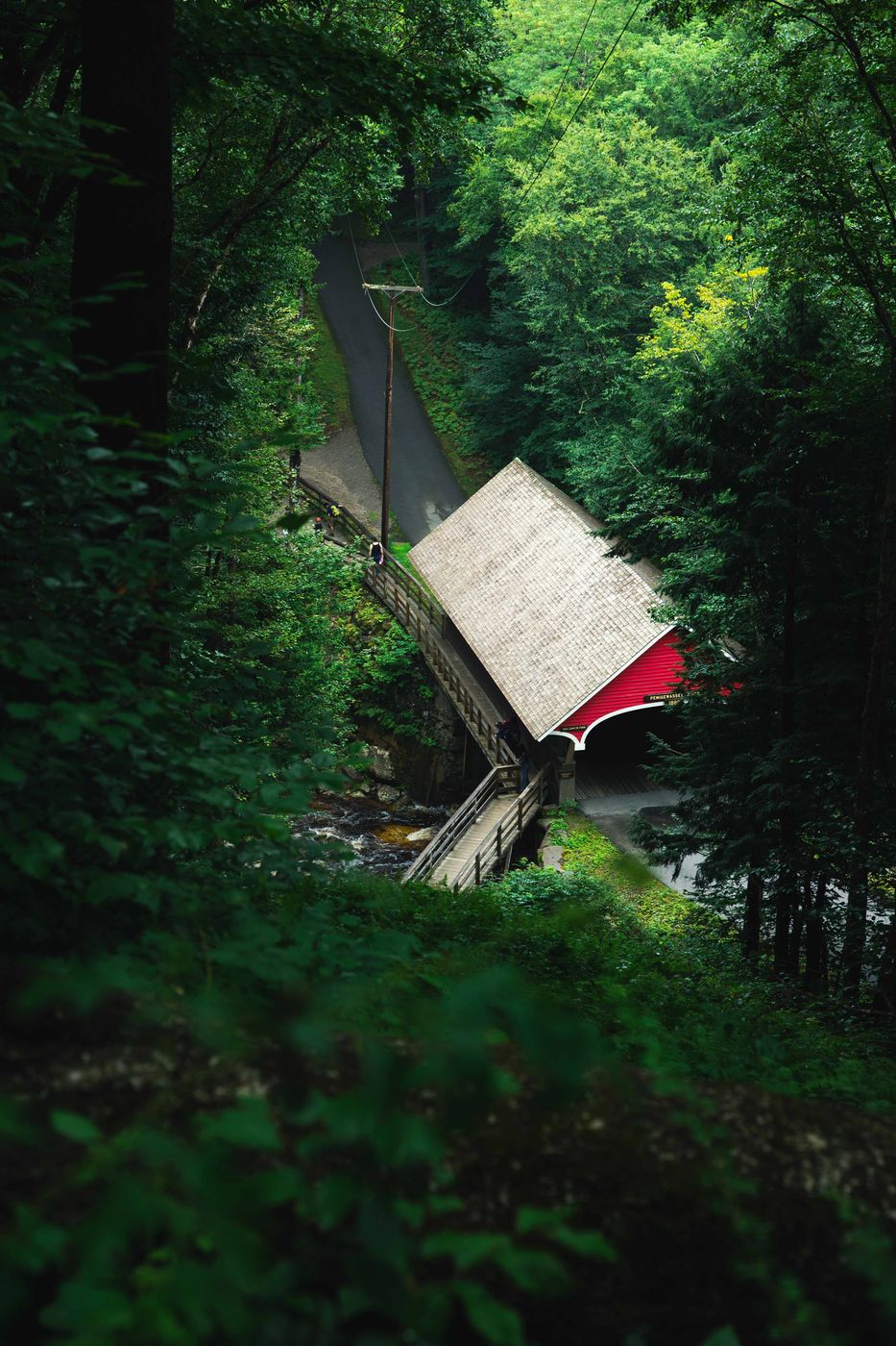 Flume Trail Covered Bridge, USA