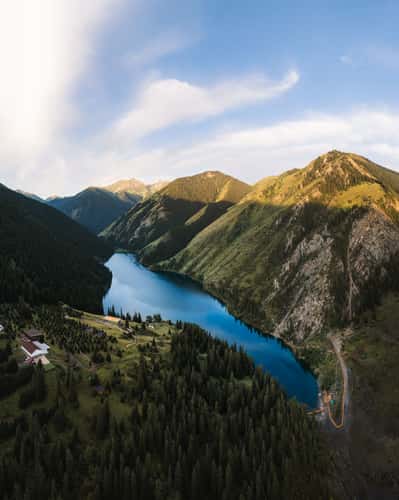 Kolsai Lake, Aerial Overview