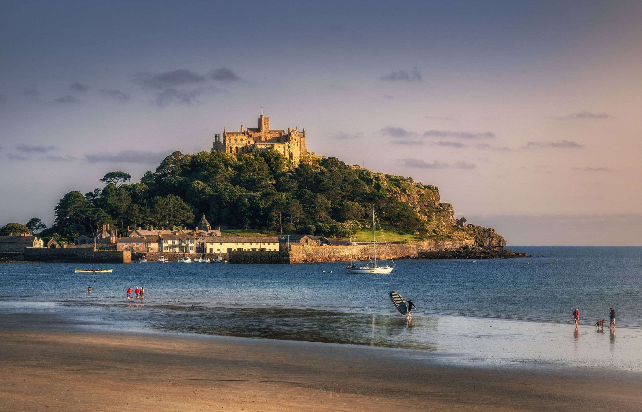 View of St Michael’s Mount from Marazion Car Park, United Kingdom