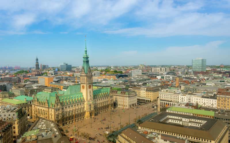 Rathaus view from St. Petri Church, Hamburg