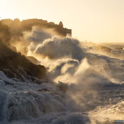 Tellaro from cliffs, Italy