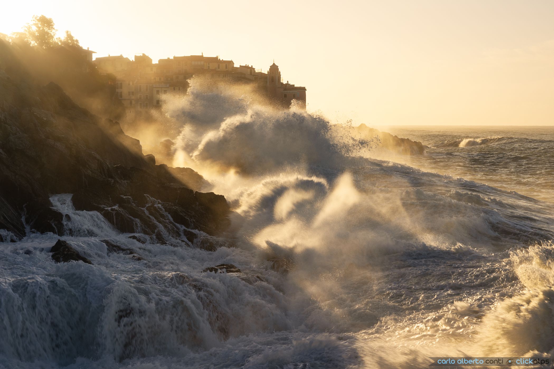 Tellaro from cliffs, Italy