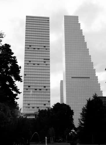 Towards the Roche Towers, Basel, Switzerland