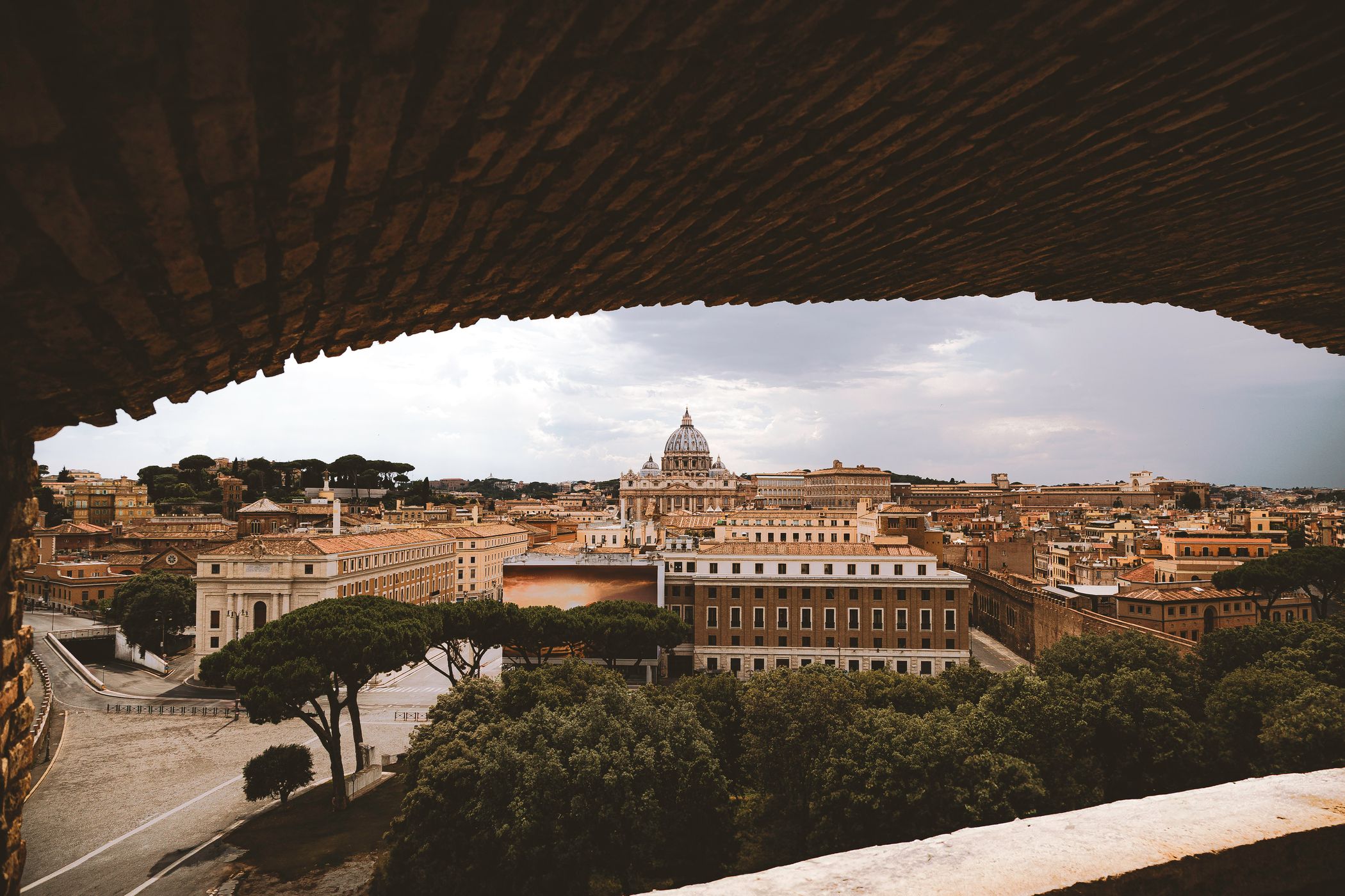 View from Castel Sant-Angelo to Basilica di San Pietro, Italy