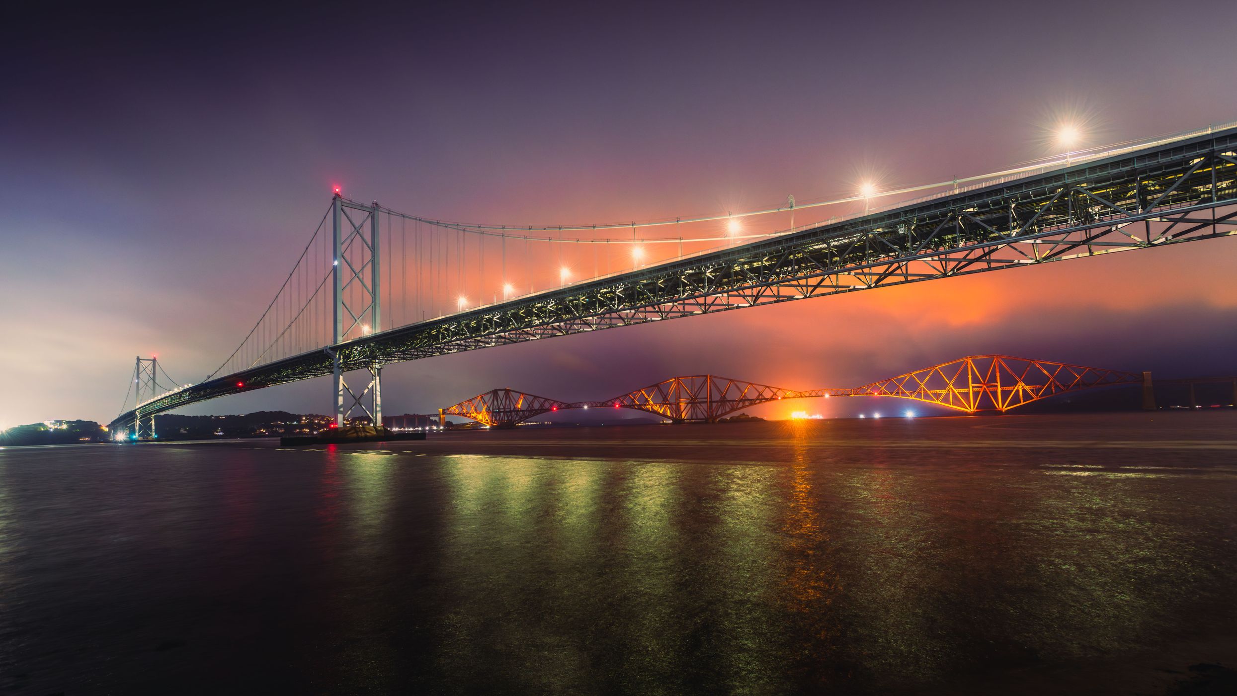 3 Bridges meet Forth Bridge, Edinburgh, Scotland,, United Kingdom