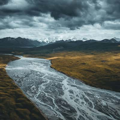 Aksu river in Sary-Jaz region, Kyrgyz Republic