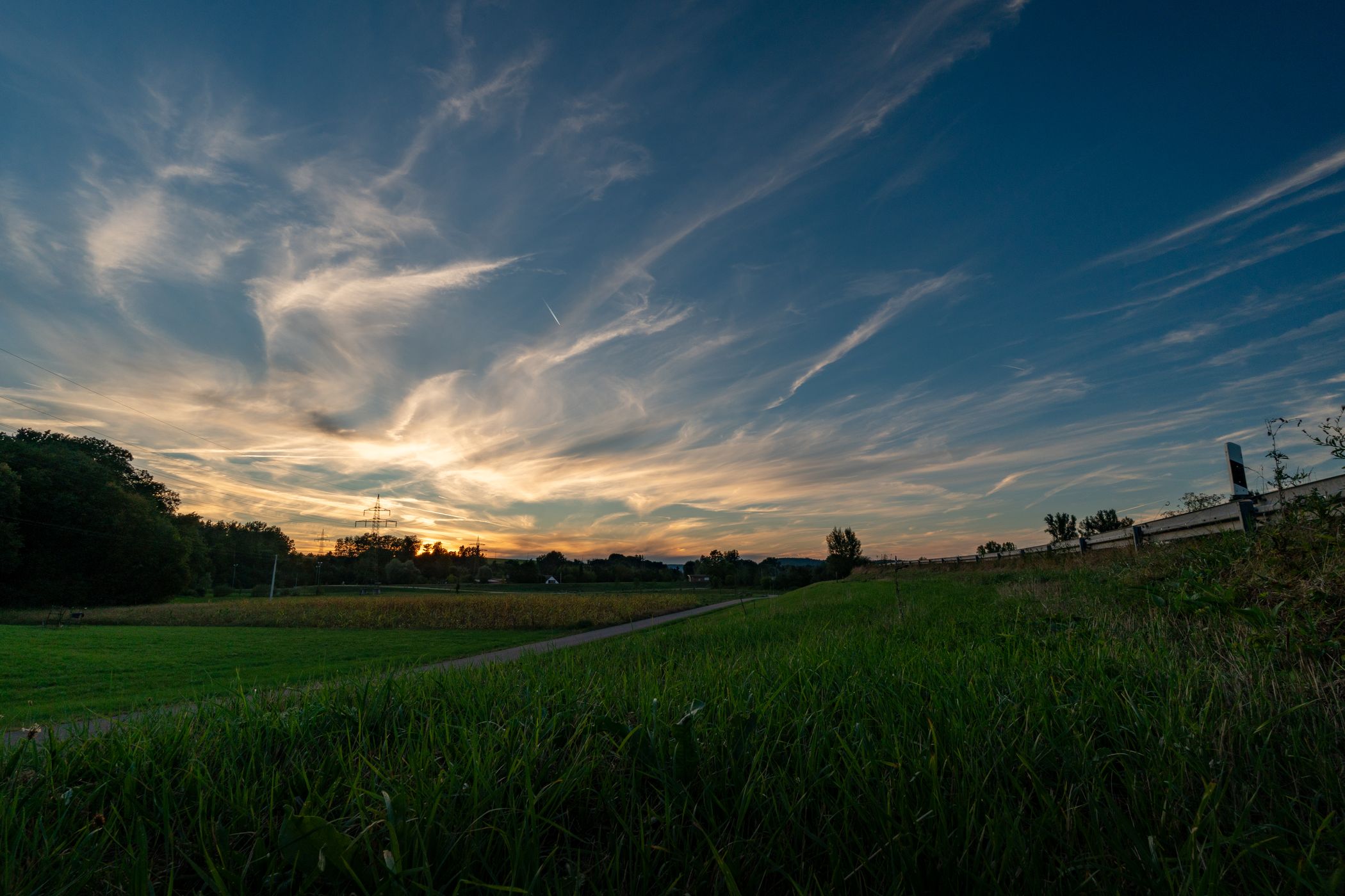 Beautiful sunset near Plüderhausen, Germany