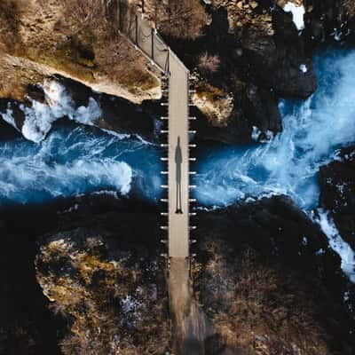 Bridge between Hraunfossar and Barnafoss, Iceland