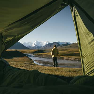 Camping in Sary-Jaz valley, Kyrgyz Republic