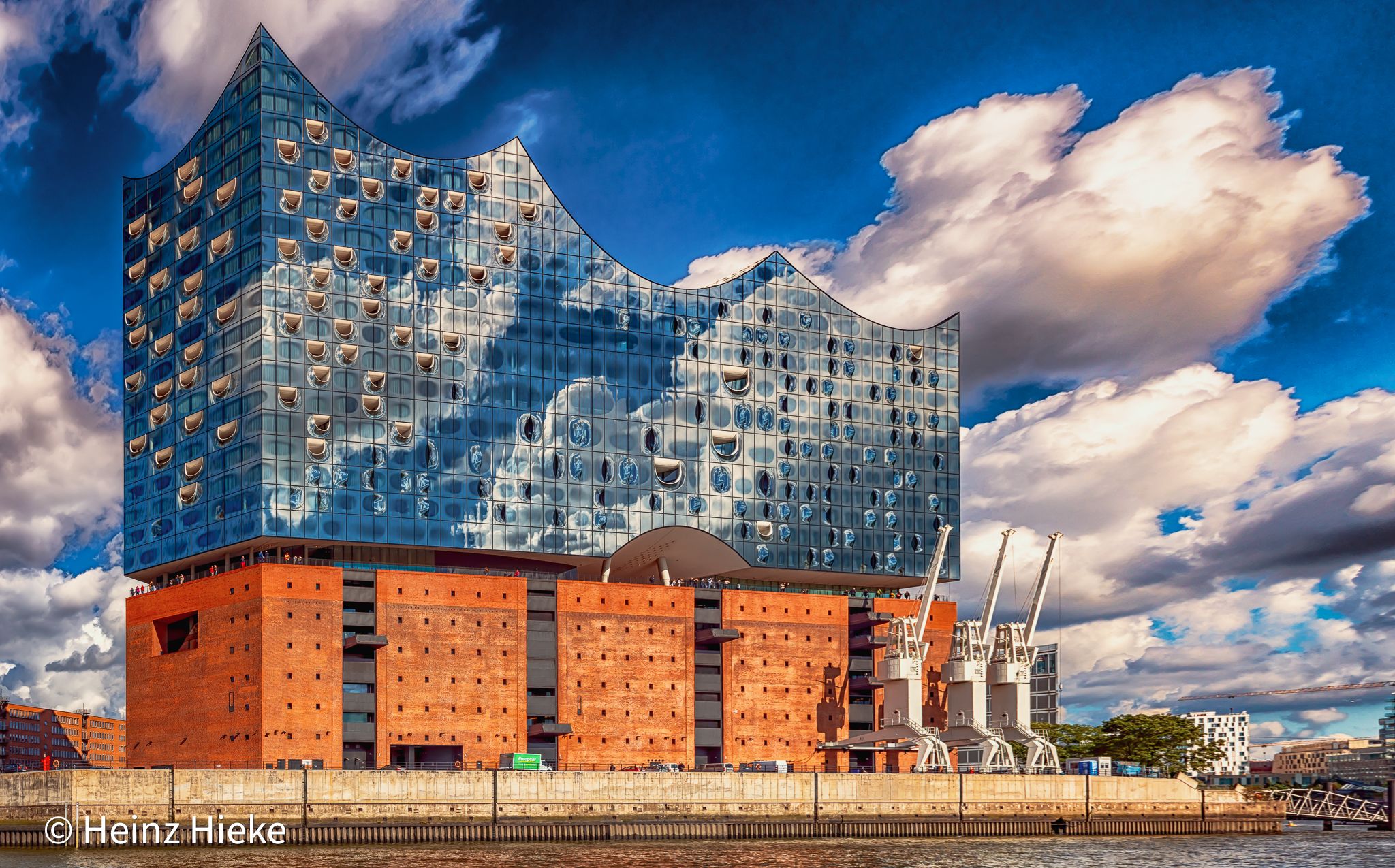 Elbphilharmonie, view from a boat, Germany