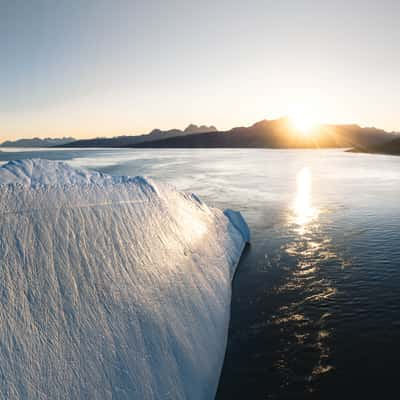 Fjord near Kuummiit, Iceberg & Mountains, Greenland