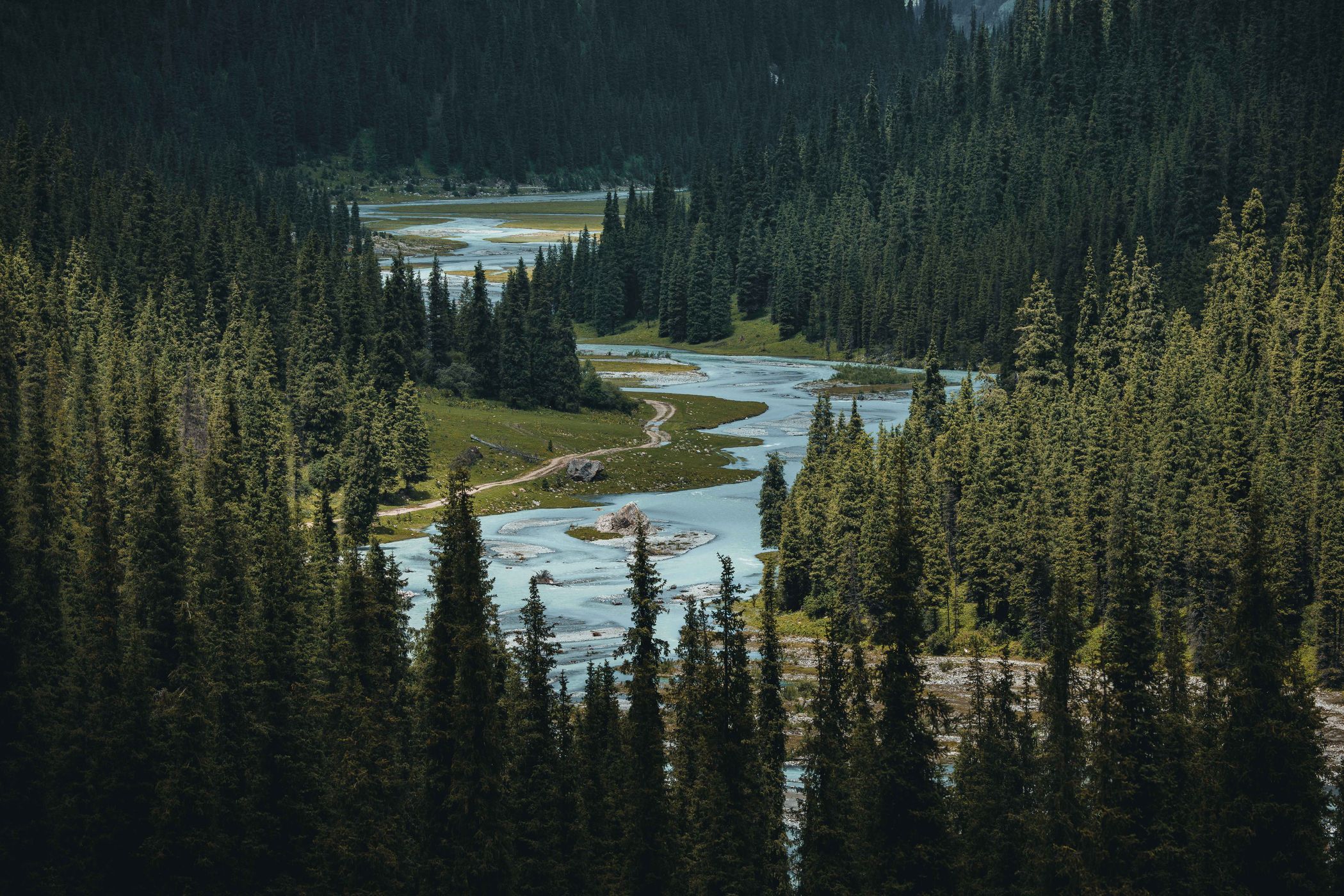 Karakol river near Karakol gorge, Kyrgyz Republic