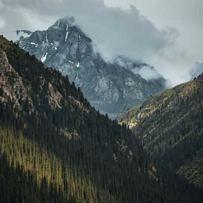 Mountain view from Karakol gorge, Kyrgyz Republic