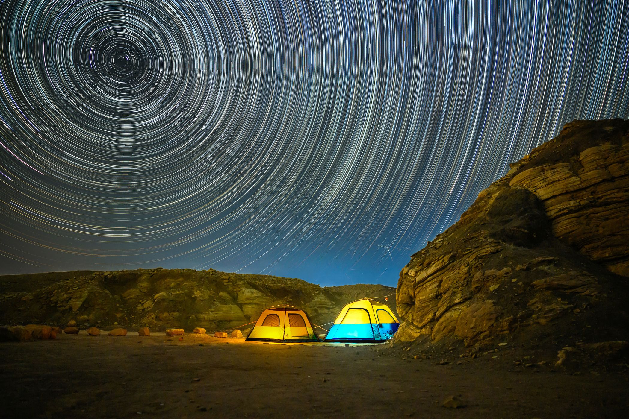 Ramon Craters - Star Trails, Israel