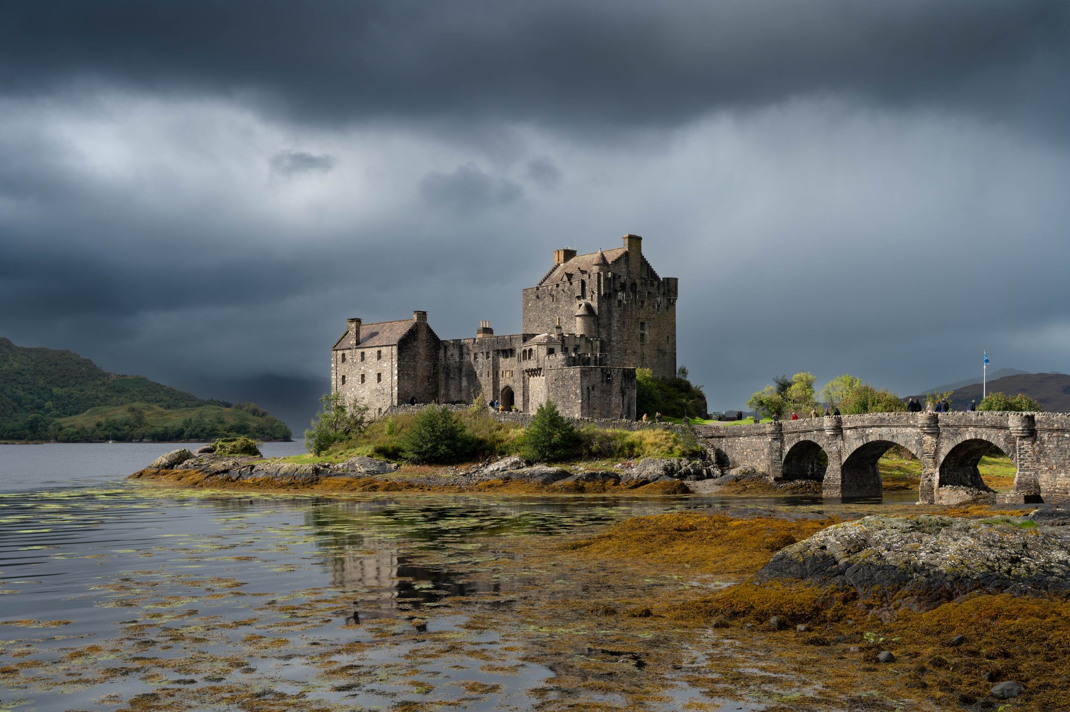 Side view of Eilean Donan Castle, Scotland, United Kingdom