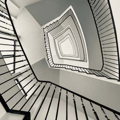 Staircase in 50s house, Germany