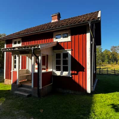 Along the main hiking route at Store Mosse Nationalpark, Sweden