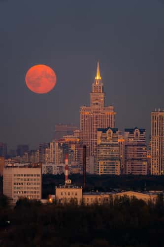 Supermoon over Moscow