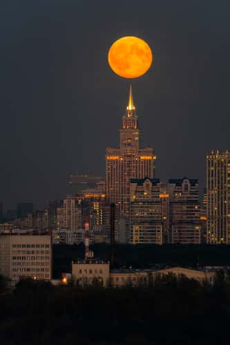 Supermoon over Moscow