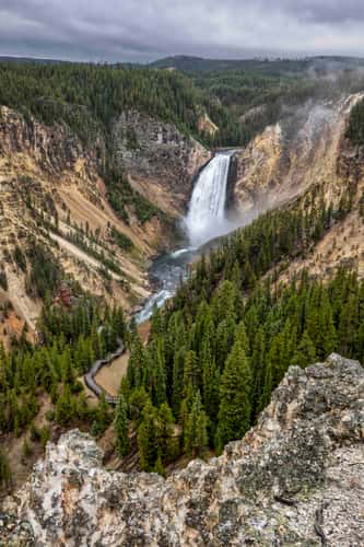 View of the Lower Falls in the Grand Canyon,Yellowstone National Park