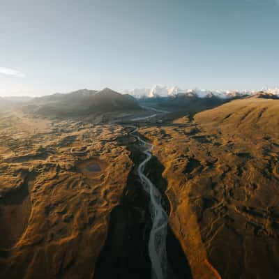 View to Tien-Shan peaks, Sary-Jaz valley, Kyrgyz Republic