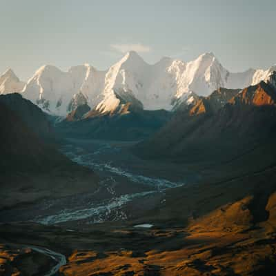 View to Tien-Shan peaks, Sary-Jaz valley, Kyrgyz Republic