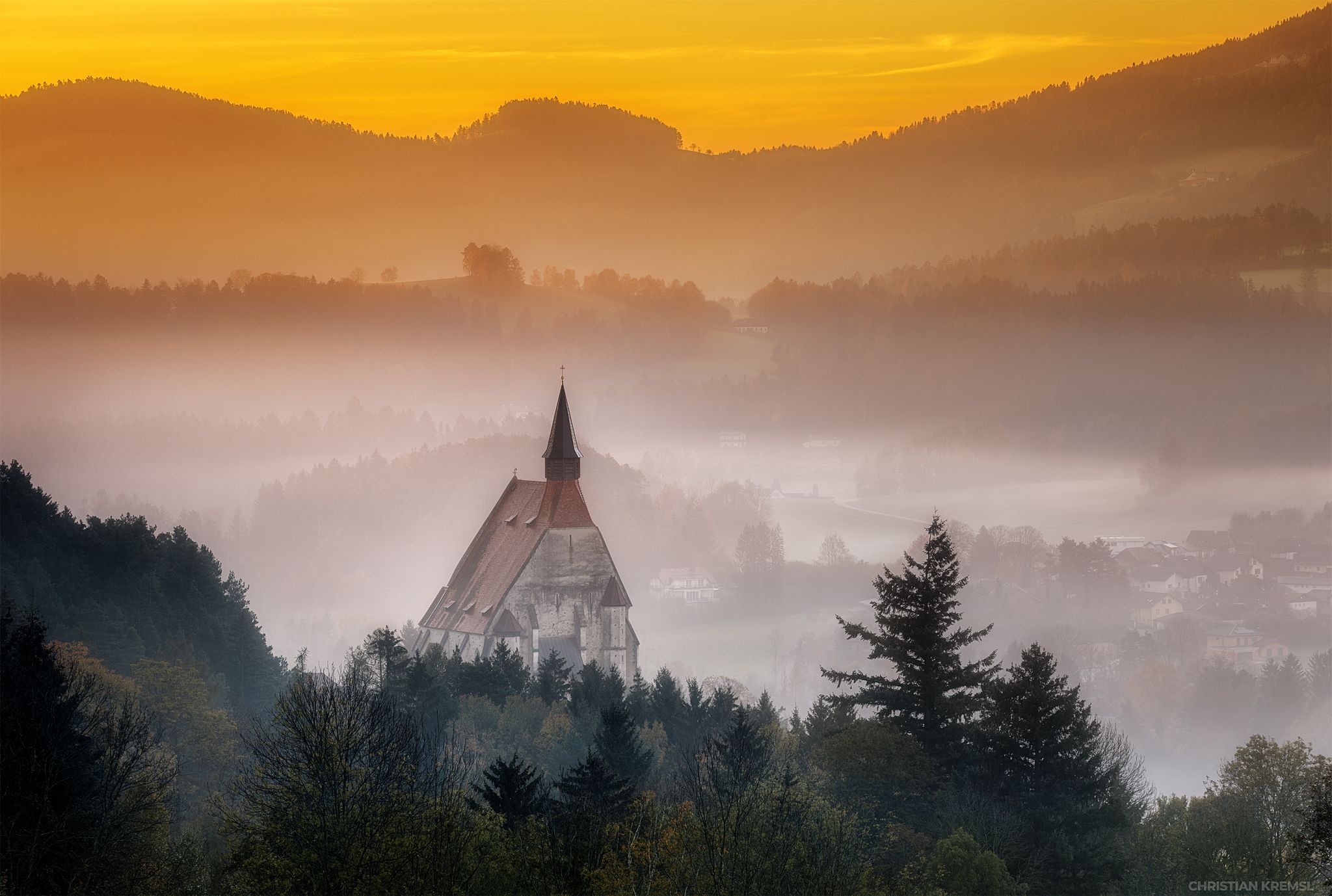 Aussichtsplatz Kirchberg zur Wolfgangskirche, Austria