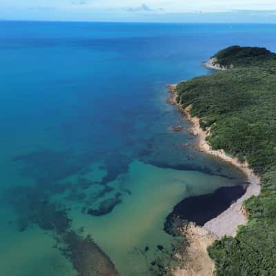 Baratti Beach drone shot, Italy