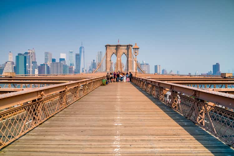 Brooklyn Bridge with Manhattan in the background
