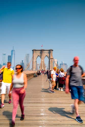 Brooklyn Bridge with Manhattan in the background