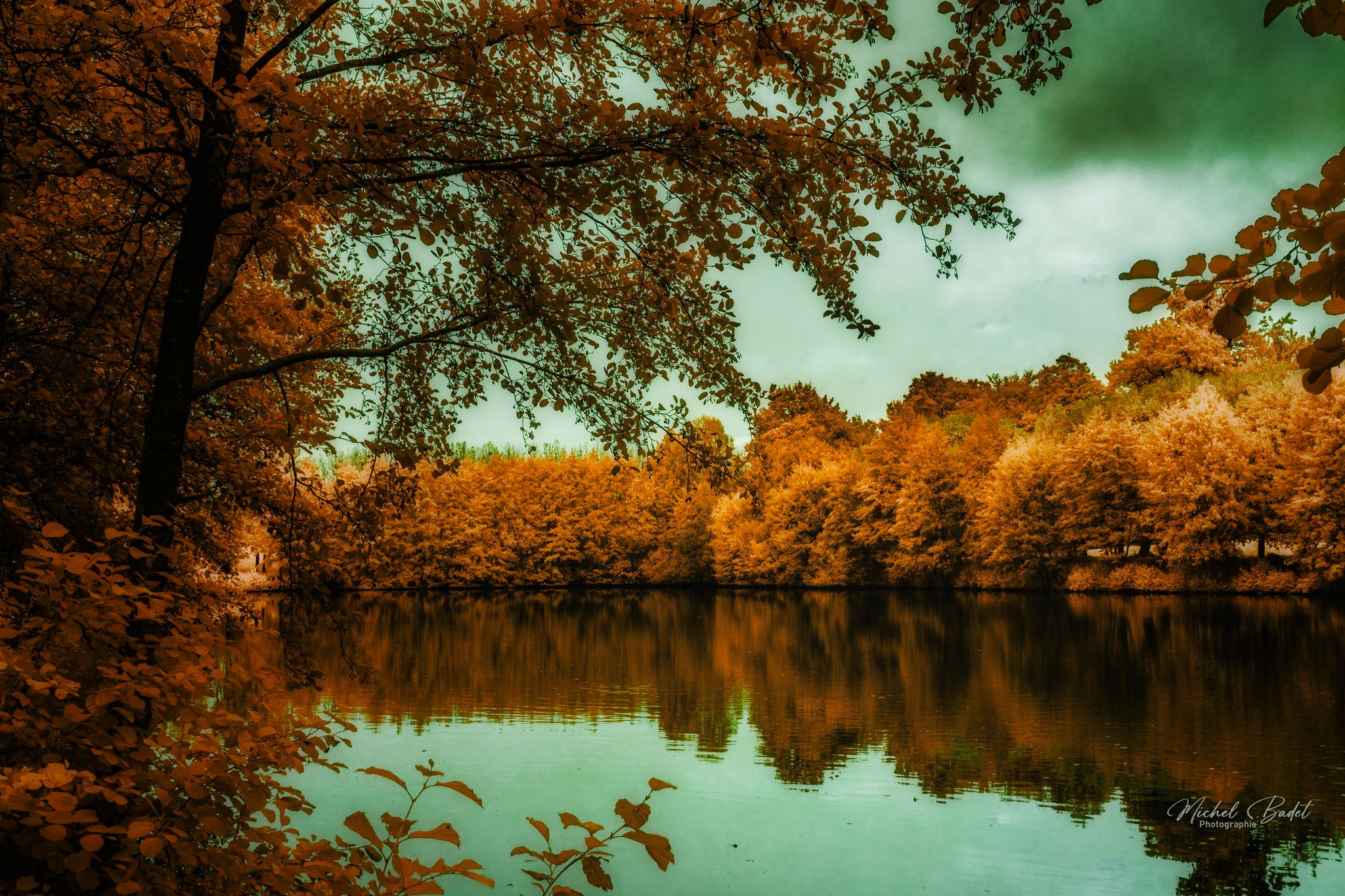 Combourg castle pond, France