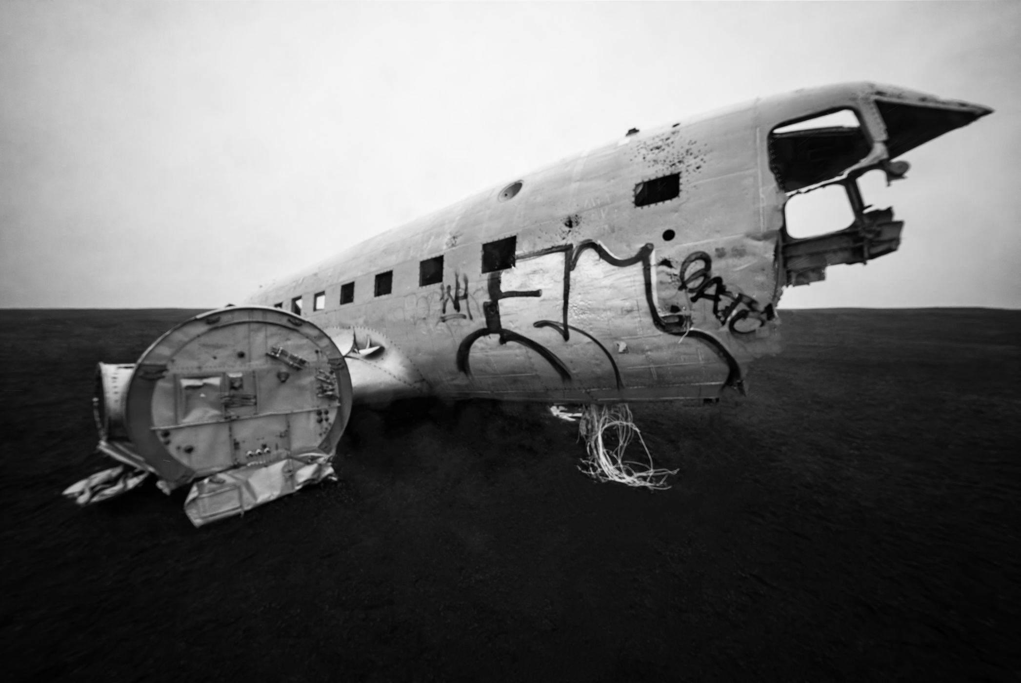 Solheimasandur Plance Wreck from the front, Iceland