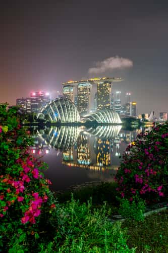 Flower Dome Singapore from Marina East