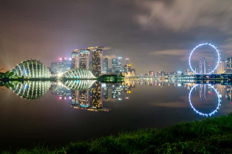 Flower Dome Singapore from Marina East