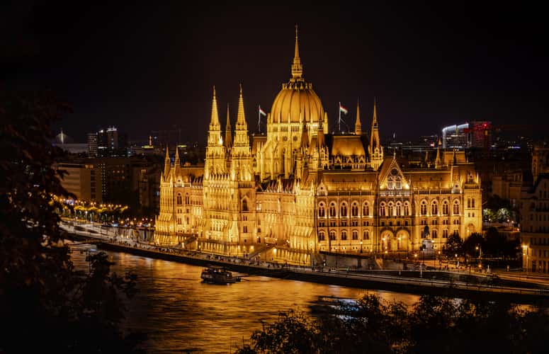 Hungarian Parliament from Buda Castle's Garden