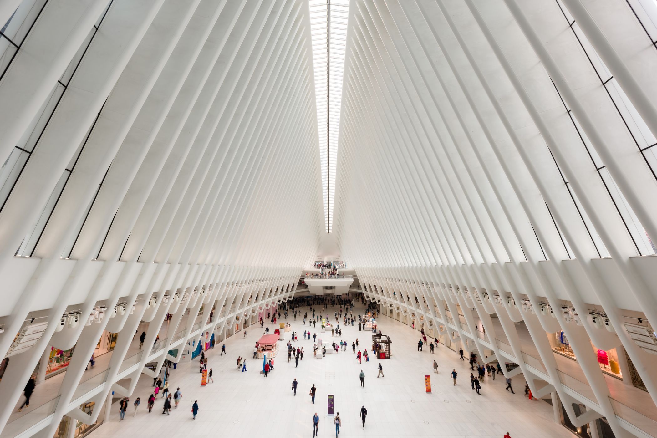 Inside the Oculus Transportation Hub at the World Trade Center, New York City, USA